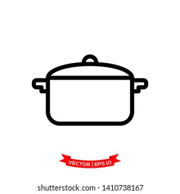 sauce pan icon in trendy flat design, kitchen utensil icon  