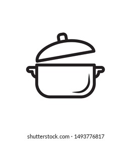 Sauce pan icon vector. Simple design on white background.
