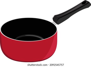 Sauce pan, illustration, vector on a white background.