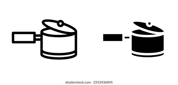 Sauce pan liner icon vector set.