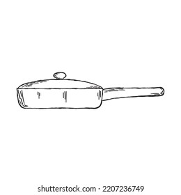 sauce pan on white background