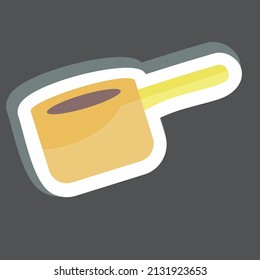 Sauce Pan Sticker in trendy isolated on black background