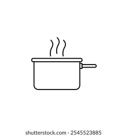 Sauce pan thin line vector icon.