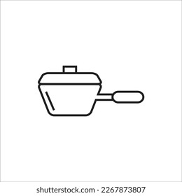 sauce pan vector line new icon