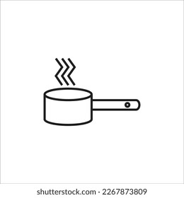 sauce pan vector line new icon