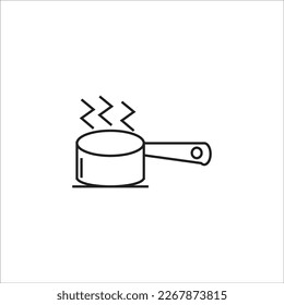 sauce pan vector line new icon