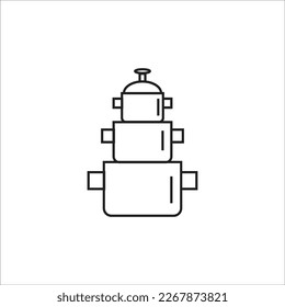 icono nuevo de la línea del vector de la sartén