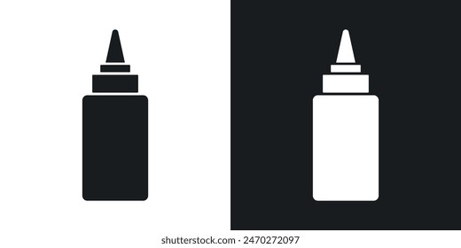 Sauce symbols. Tomato ketchup bottle vector icon. Sauce squeeze bottle vector.