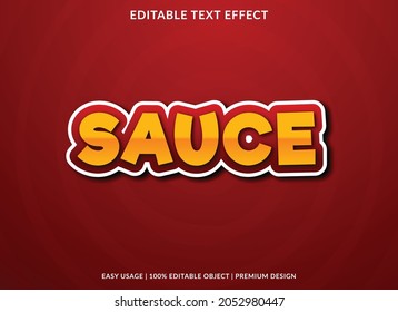 plantilla de efecto de texto de salsa para marca comercial y logotipo