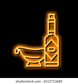 sauce tomato neon light sign vector. sauce tomato illustration