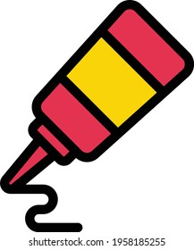 icono de línea de color del vector de salsa