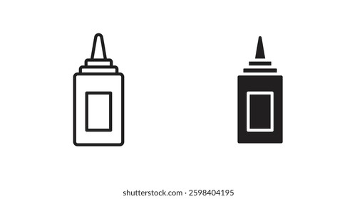 Sauce vector icon set in black color.