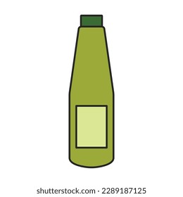 Icono de vector de salsa.Icono de vector de color aislado en mostaza de fondo blanco .