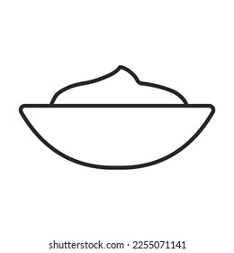 Sauce vector outline icon. Vector illustration seasoning on white background. Isolated outline illustration icon of sauce.