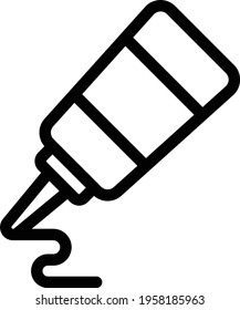 icono de línea delgada del vector de salsa