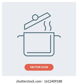 saucepan boiled smoke vector icon