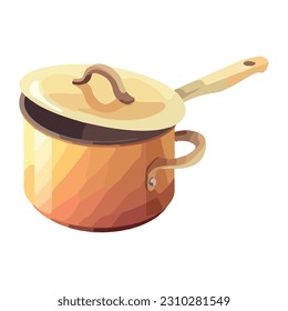 saucepan, boiling on stove icon isolated