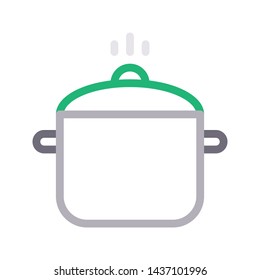 saucepan color line vector icon