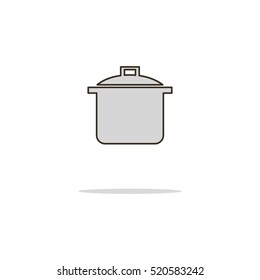 Saucepan color thin line icon.Vector illustration