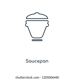 Saucepan concept line icon. Linear Saucepan concept outline symbol design. This simple element illustration can be used for web and mobile UI/UX.