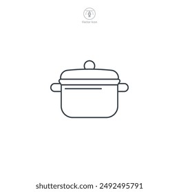Saucepan, Cooking Pot icon theme symbol vector illustration isolated on white background