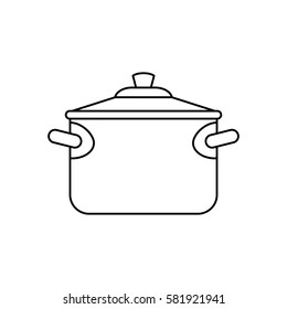 Saucepan cookware equipment icon vector illustration graphic design