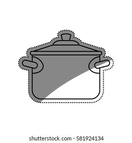 Saucepan cookware equipment icon vector illustration graphic design