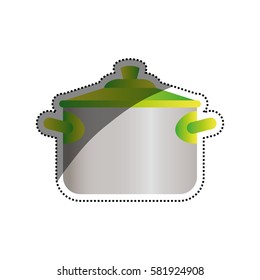 Saucepan cookware equipment icon vector illustration graphic design