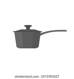 Saucepan Flat Design Vector illustration. Kitchen Utensil Icon