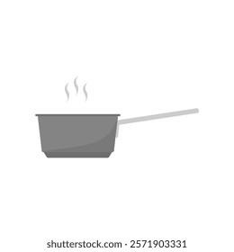 Saucepan Flat Design Vector illustration. Kitchen Utensil Icon