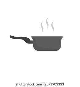 Saucepan Flat Design Vector illustration. Kitchen Utensil Icon