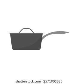 Saucepan Flat Design Vector illustration. Kitchen Utensil Icon