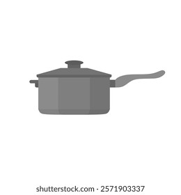 Saucepan Flat Design Vector illustration. Kitchen Utensil Icon