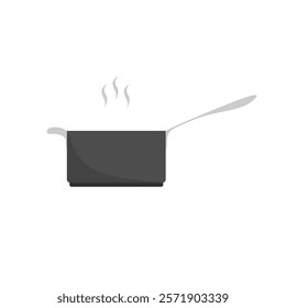 Saucepan Flat Design Vector illustration. Kitchen Utensil Icon