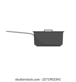 Saucepan Flat Design Vector illustration. Kitchen Utensil Icon