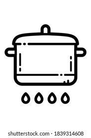 Saucepan Flat Icon Isolated On White Background