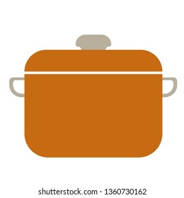 Saucepan flat illustration on white