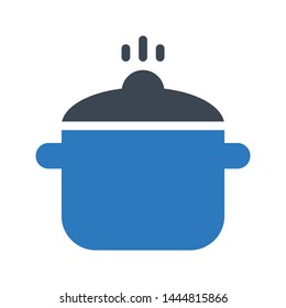 saucepan glyph color vector icon