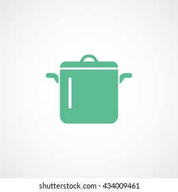 Saucepan Green Icon On White Background