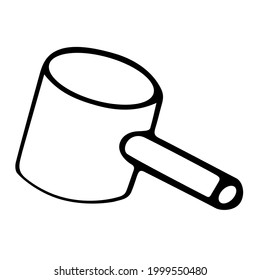 Saucepan hand drawn vector isolated on white background. Cooking concept.
