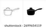 Saucepan with handle and lid
