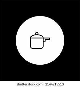 saucepan icon, cooking pot, thin line web symbol on white background - editable stroke vector illustration eps10