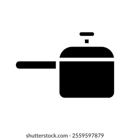 Saucepan icon for cooking and preparing food. Concept of kitchenware and culinary.