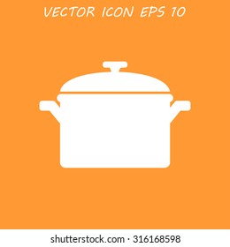 Saucepan icon. Flat design style eps 10