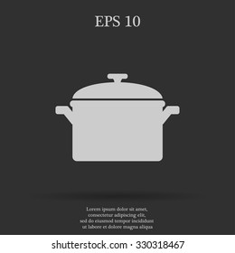 Saucepan icon. Flat design style eps 10