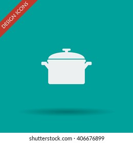 Saucepan icon. Flat design style eps 10