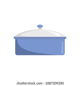 Saucepan icon. Flat illustration of saucepan vector icon for web