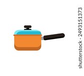 Saucepan icon with flat style 