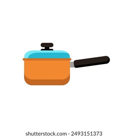 Saucepan icon with flat style 