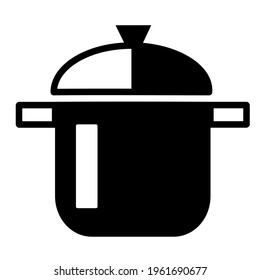 saucepan icon kitchen pan black on white Cooking pot isolated vector illustration